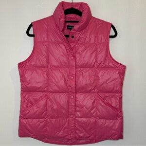 Lands' End Women's Bright Pink Quilted Vest